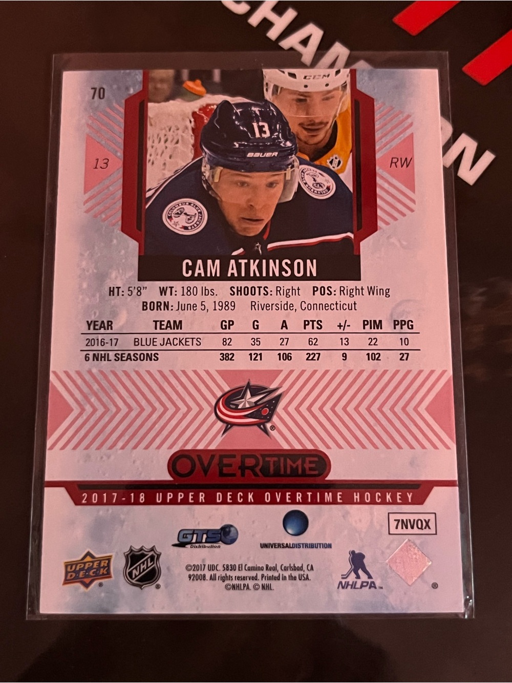 CCM Blue and White Columbus Blue Jackets Hockey Card